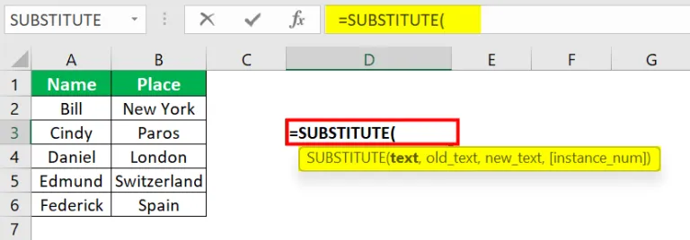 6. SUBSTITUTE Function